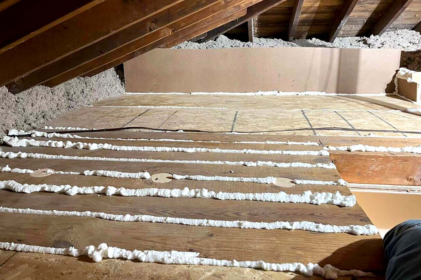 Insulation contractor Westchester & New Jersey 3 Attic air sealing in a New York home as part of a NYSERDA Comfort Home insulation upgrade
